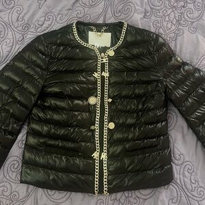 ⚡️ SALE OFFERS  Elisabetta Franchi  Women's Black Puffer Jacket gold charms.